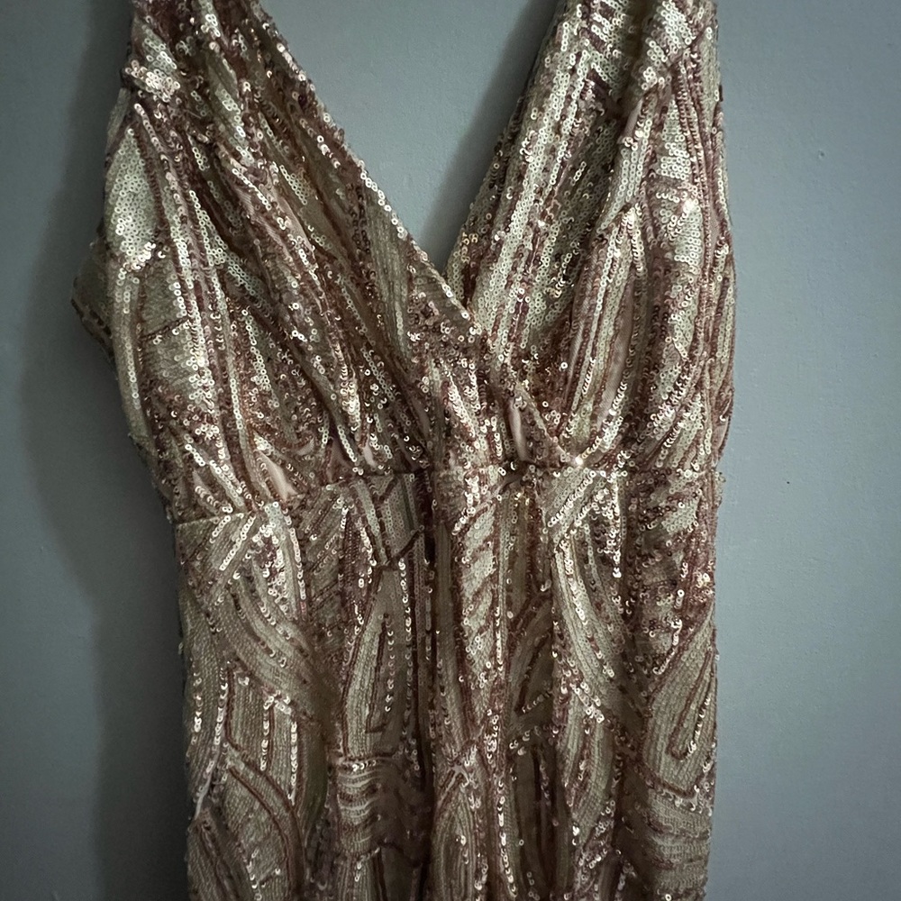 Banjul Gold sequin formal dress . Size large